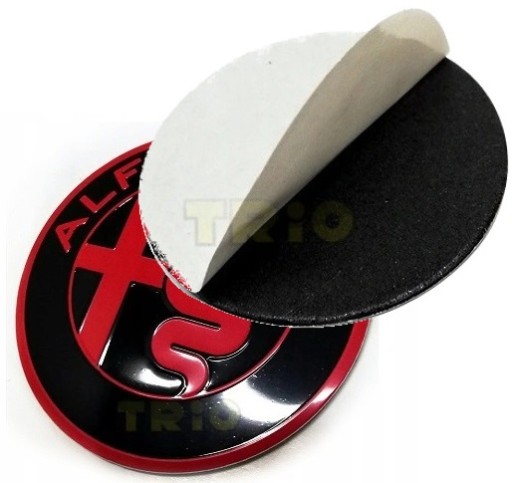 Červený emblém s logom Alfa Rom pre 40 mm riadidlá
