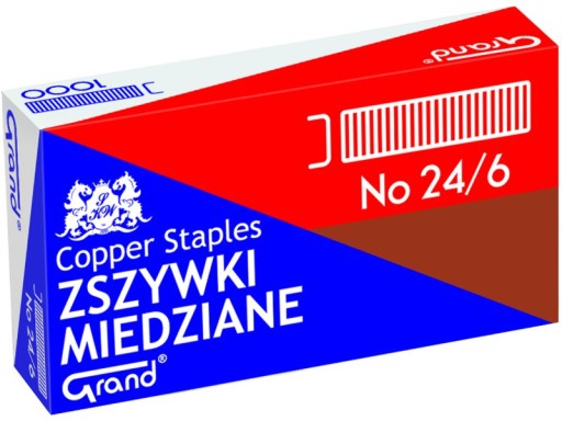 Grand 24/6 medené sponky 1000 ks, medené x2
