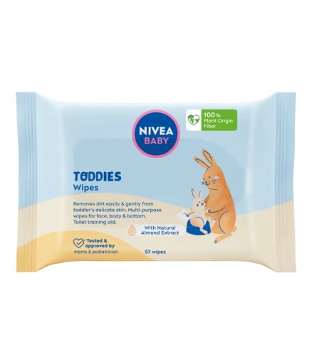NIVEA Detské biologicky odbúrateľné obrúsky Toddies 57 ks