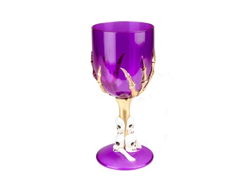 Fialový halloweensky gotický kalich lebky 250 ml