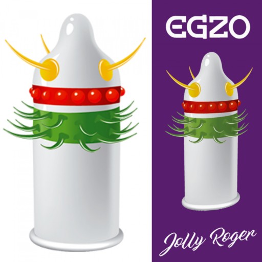 Kondóm EGZO Cocky Friend Purple Jolly Roger
