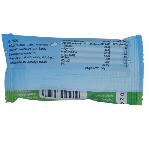 Tyčinka pre deti, datľový kokos banán 20g b/cuk