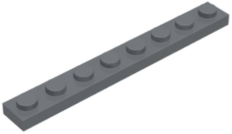 LEGO TANIER 1X8 TMAVO SIVÁ 3460