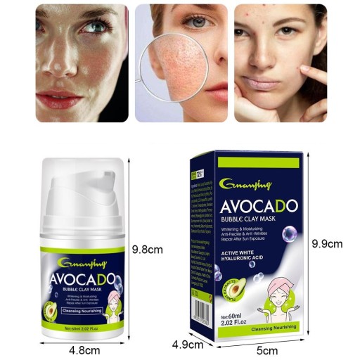 BUBBING čistiaca pleťová maska s kyselinou hyalurónovou AVOCADO 60ml