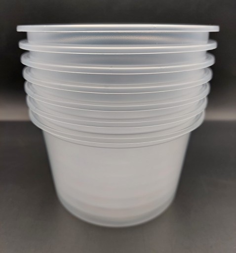 Bezfarebná okrúhla nádoba na horúce nápoje, OPÄTOVNE POUŽITEĽNÁ! BEZ POPLATKU! 450 ml 50 ks.