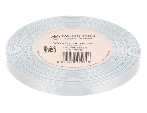Stuha, saténová stuha na ozdobu, ozdobná 6mm 32mb baby blue