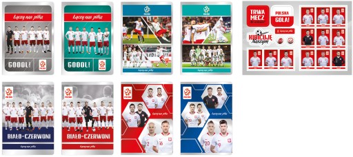 NOTEBOOK A5 32K PZPN METALICKÁ MRIEŽKA + NÁLEPKY - MIX VZOROV
