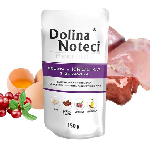 DOLINA NOTECI Prémiové krmivo pre psov Králik 150g