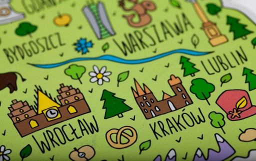 POĽSKO mapa Poľska TM18 Manipulation Board