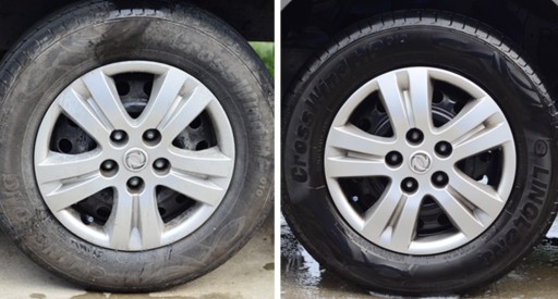 Praktická čierna kefka na auto na čistenie kolies, ráfikov a krytov kolies