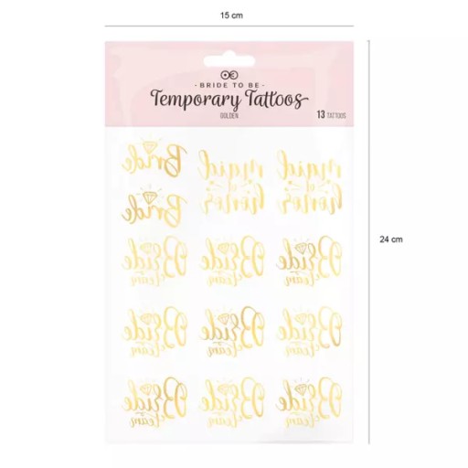 Bride to Be zlaté umývateľné tetovania 13 ks