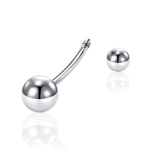 PIERCING Klasický titánový banánový piercing do pupka s dvoma guličkami. 1,6/10