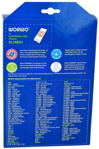 TAŠKY NA ELECTROLUX PHILIPS AEG WORWO ELMB01K 4KS