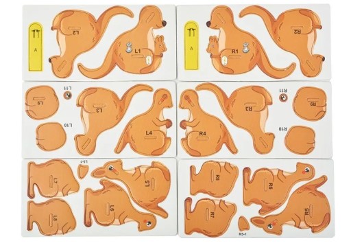 PRIESTOROVÉ PUZZLE 3D PUZZLE KLOKANKA PREDSTAVA PRE DETI KLOKANKA