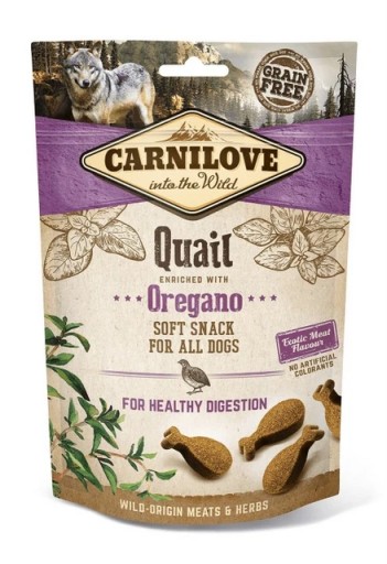 Carnilove mäkká vlhká snack prepelica s oreganom 200g