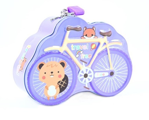 KOVOVÉ PRASIATKO S VISIACÍM ZÁMKOM, BICYKEL, RÔZNE FARBY