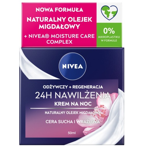 NIVEA 24H nočný krém pre suchú a citlivú pleť 50 ml