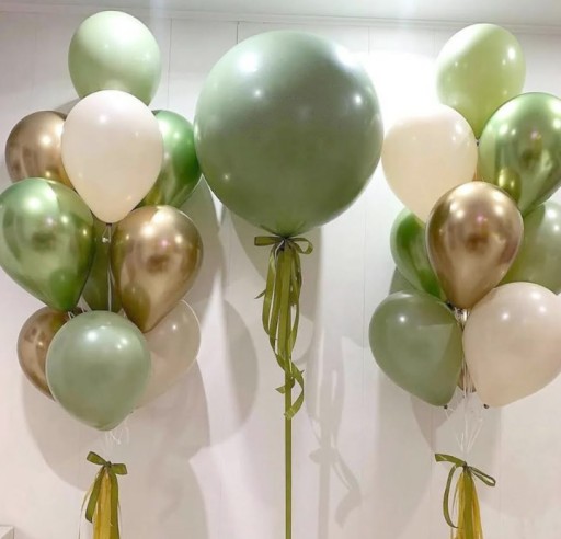 Khaki Balloons Cream Gold Olive Confetti 20 ks