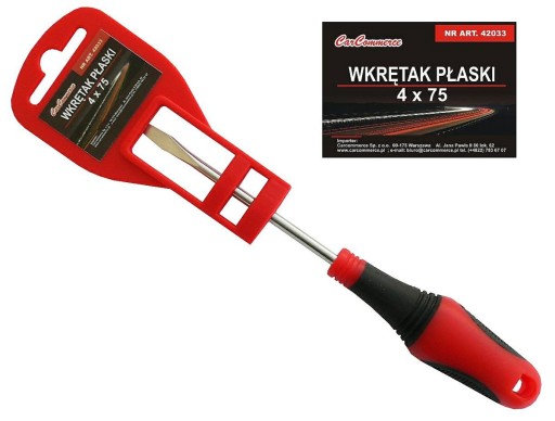 Plochý skrutkovač 4 mm x 75 mm Silný s gumenou rukoväťou
