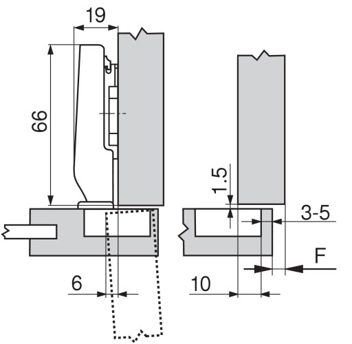 BLUM 71T0550 CLIP TOP mini pánt 94° rovný so sp