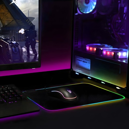 RGB LED USB HRANÁ PODLOŽKA PRE STOLÚ MYŠ SVIETENÁ 35x25cm