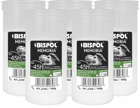 Vložky do sviečok parafínové BISPOL P165 45H 5 ks.