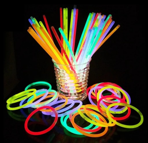 Svietiace náramky, fluorescenčné tyčinky, 50 ks