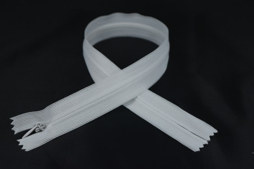 Zips, KRYTÝ Zips, ČIPKA, 50cm, POPOL SIVÁ, S2