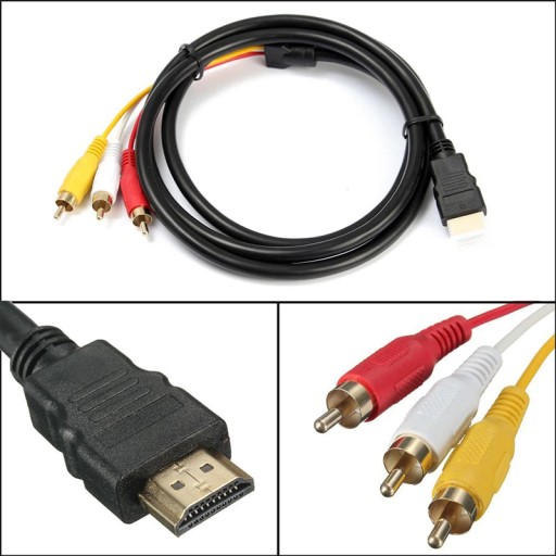 ADAPTÉROVÝ KÁBEL, HDMI KÁBEL NA 3x RCA CINCH AUDIO