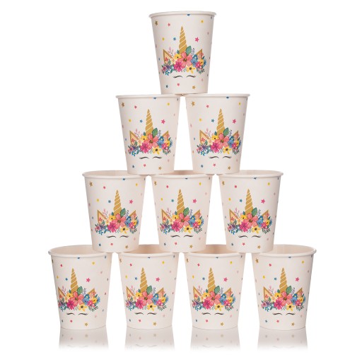 Poháre Papierové poháre s jednorožcom 250ml, 10 kusov