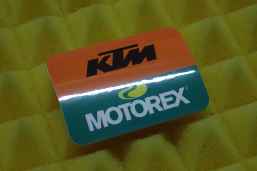 NÁLEPKA NA PRETEKY MOTOREX KTM 5 x 3,6 cm