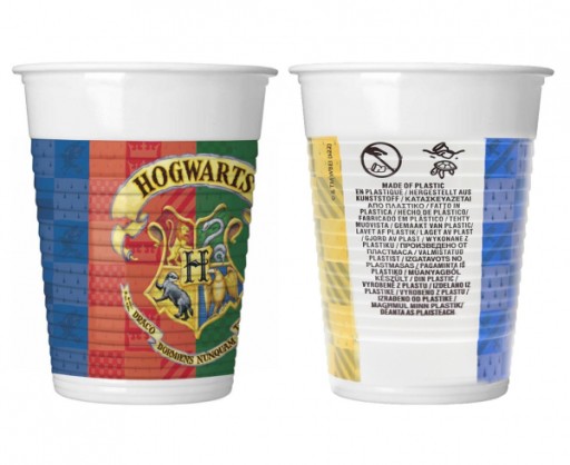 Plastové poháre (WM) Harry Potter Hogwarts Houses, 200 ml, 8 ks (SUP