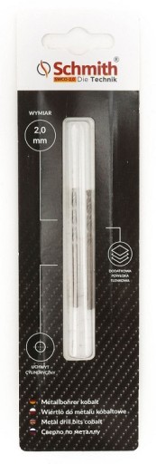 SCHMITH KOBALTOVÝ VRTÁK KOVOVÝ VRTÁK 2mm 2ks. SADA PRE OCEL LIATINU KOV