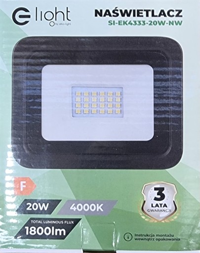 REFLEKTOR LED REFLEKTORA 20W 4000K ECO SVETLO NEUTRÁLNA BIELA FARBA