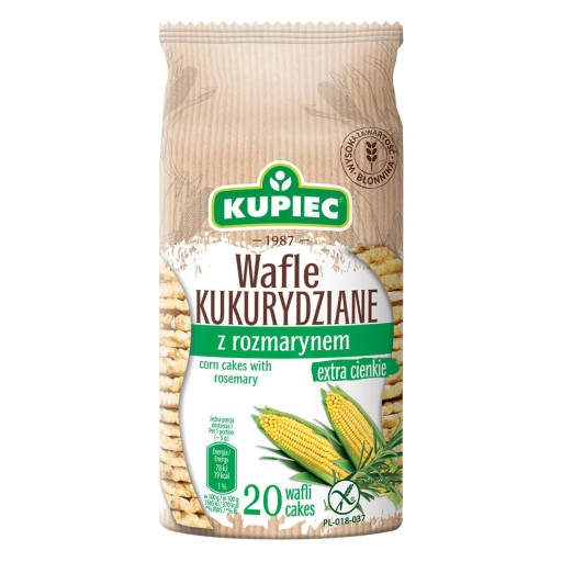 KUPIEC Kukuričné oblátky s rozmarínom extra tenké 20 oblátok 105g