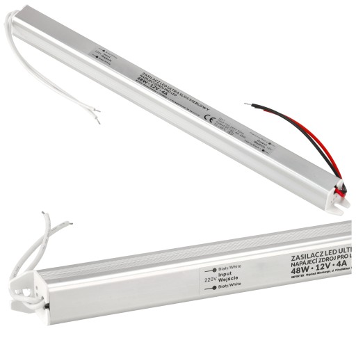12V nábytkový LED zdroj Ultra Slim 4A 48W pre pásiky