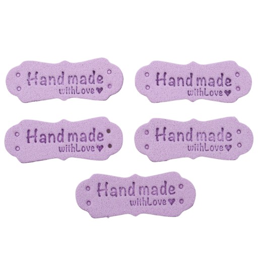 Etiketa HAND MADE fialová musí mať 2446