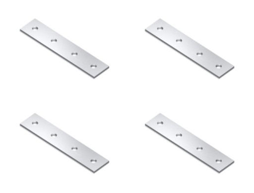 Plochá kovová konštrukčná spojka 60x17 mm 4 ks
