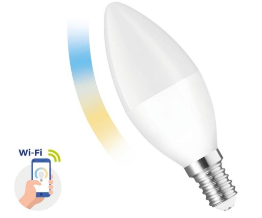 WiFi LED žiarovka E14 5W CCT Smart TUYA Stmievateľná