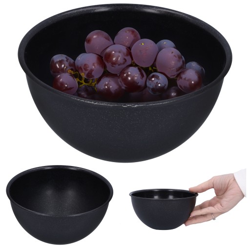 Plastová miska na občerstvenie, 0,75l, čierna kuchynská misa, Ø15cm