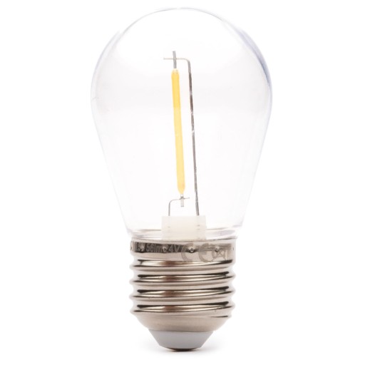 E27 0,5W nízkonapäťová 24V teplá LED žiarovka