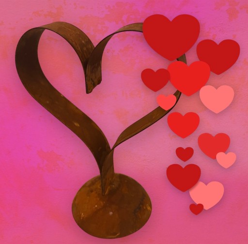 Srdiečko na podstavci ZÁHRADNÝ KVETINÁČ dekorácia dekorácia šperk VALENTÍN