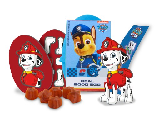PAW PATROL NAOZAJ DOBRÉ VAJECKÉ VAJECKO PREKVAPENIE SO ZDRAVÝM OVOCNÝM OBJEDOM 5G