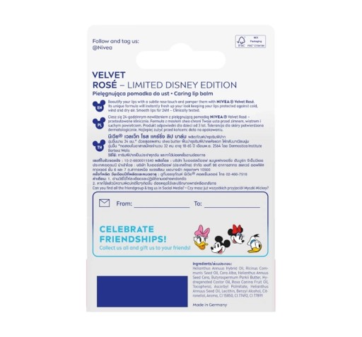 NIVEA Daisy Duck Disney Edition ošetrujúci rúž 4,8g