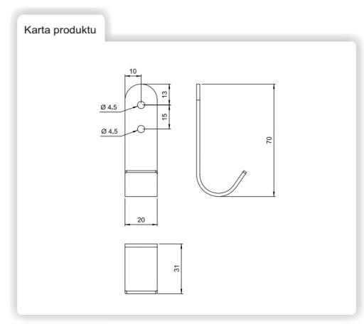 VERTIKÁLNY DRŽIAK PRE CHROMOVÚ DOSKU R-22/C AMIX
