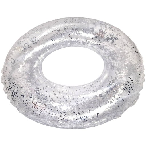 NAFUKOVACIE PLAVECKÉ KOLESO S GLITRAMI, STRIEBORNÉ 70CM - skvelá zábava