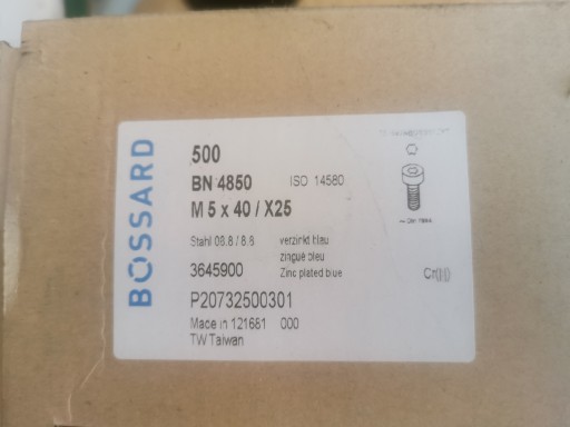 Bossard Torx skrutka s valcovou hlavou M5x40 triedy 8.8