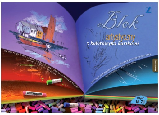 Farebný technický blok A4-20 300g