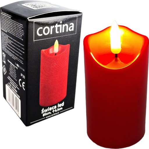 LED SVIEČKA 5CM X 9,5CM NA BATÉRIU (2XR6) ČERVENÁ + BATÉRIE