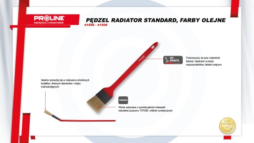 Štandardná kefa na chladič 35 mm, plastová rukoväť, oleje PROLINE (41507)